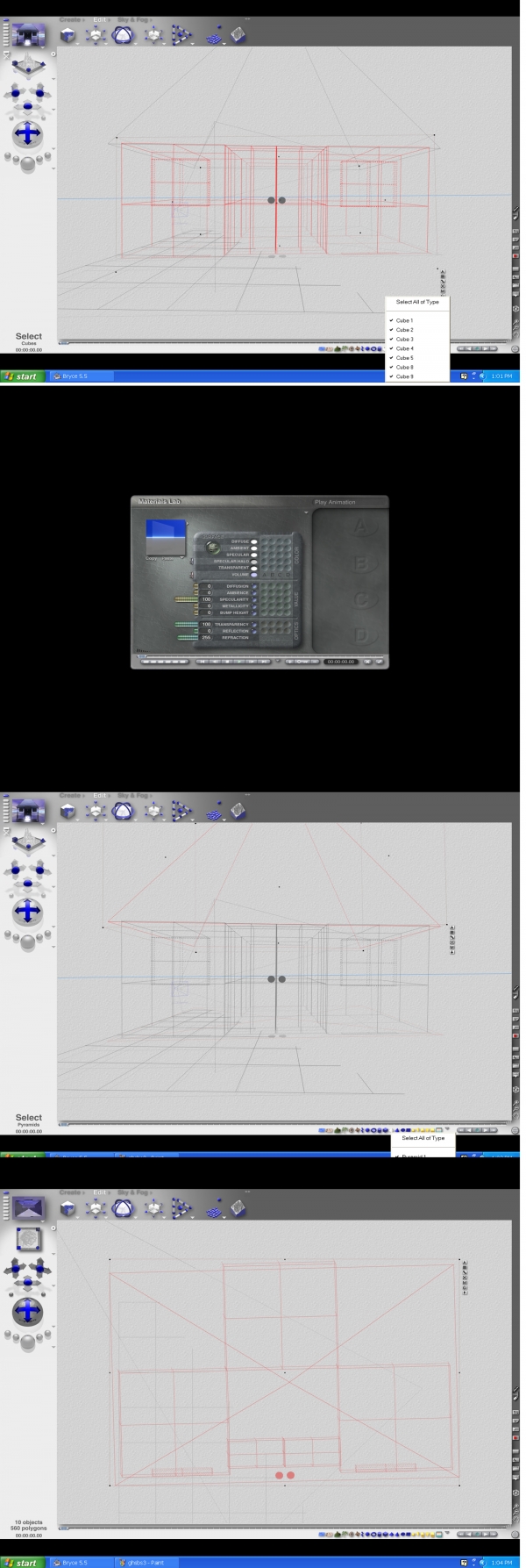 Creation of glass houses: Step 1